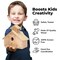 Kraftic Woodworking Building Kit for Kids and Adults, 2 Educational DIY Carpentry Construction Wood Model Kit Toy Projects for Boys and Girls - Build a Wooden Town Hall Birdhouse and Train